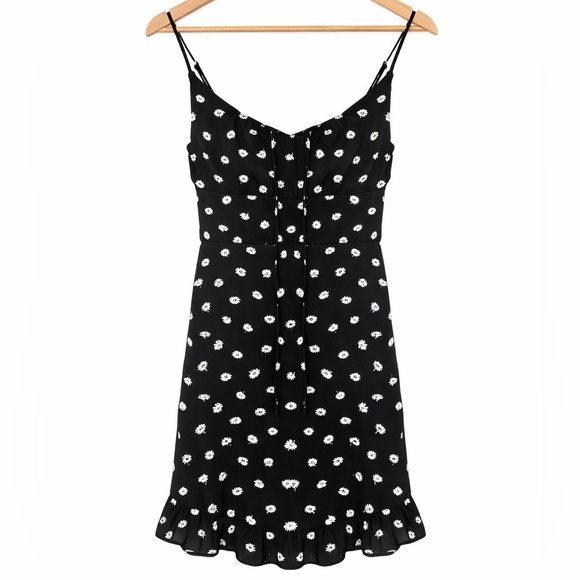 Abercrombie & Fitch Black Floral Daisy Smocked Dress - Picture 2 of 6